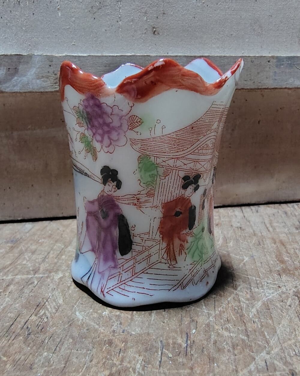 Japanese Geisha Girls Toothpick Holder2-1/4’’ Tall Vintage Japan